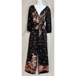Feather Bone by Anthropologie Size 6 Nara Floral Jumpsuit Belted Boho‎ Artsy